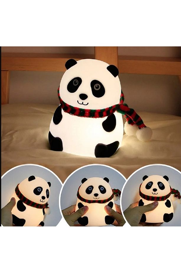 Dokunmatik Karikatür Sensör Panda LED Gece Lambası USB Şarj Bebek Uyku Kreş Lamba - 3