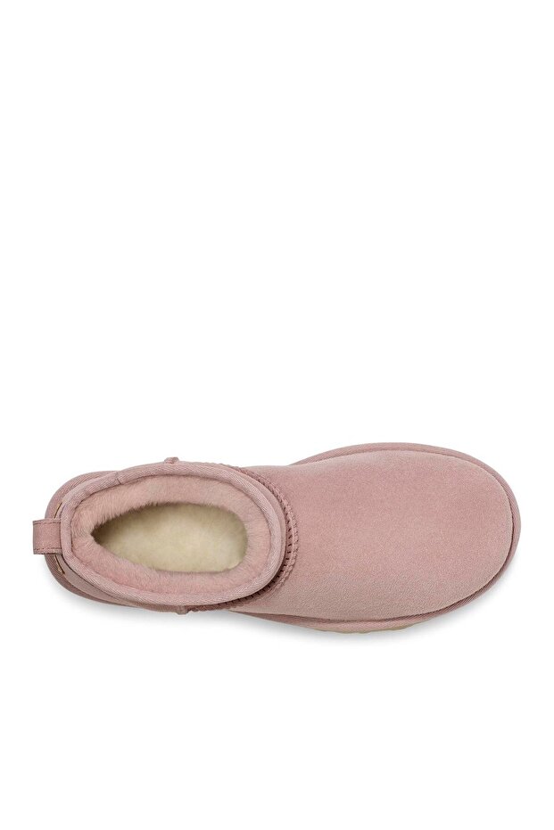 Kadın Deri Logolu Düz Tabanlı Günlük Kullanım Pembe Bot & Bootie 1116109-PEMBE - 5