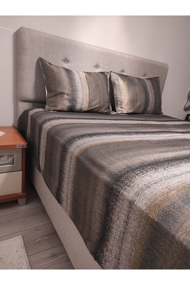 Jakar Çift Kişilik Yatak Örtüsü Seti 2 Adet Yastık Kılıflı 230cmx230cm Stripe - 1