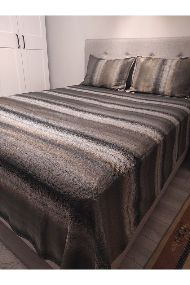 Jakar Çift Kişilik Yatak Örtüsü Seti 2 Adet Yastık Kılıflı 230cmx230cm Stripe - 3