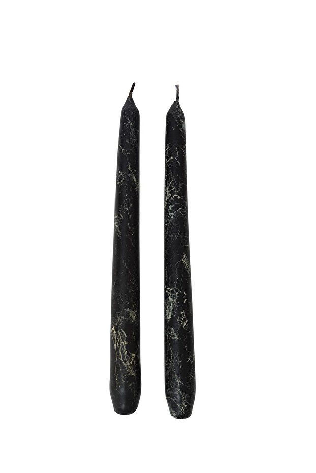 Marble 2'li Siyah Şamdan Mum - 1