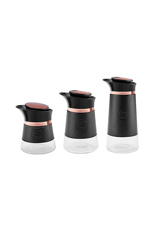 Latin Leather 3-Piece Jar/Storage Container Set