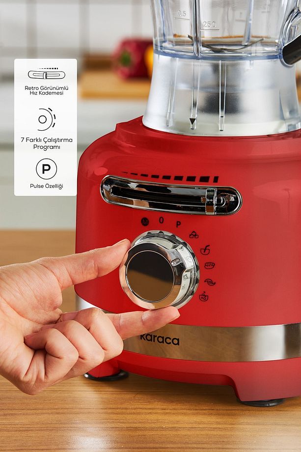 Multiblend Artisan Retro Mutfak Robotu Metalic Red - 3