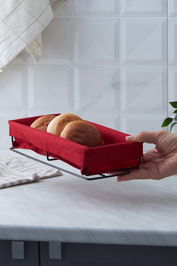 Fabl Red Bread Basket Small - 2