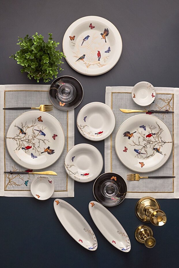 Fine Pearl New Grace Black 26 Pieces Breakfast Set for 6 People
