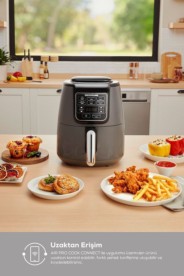 Connect Air Pro Cook XL 2 in 1 Uzaktan Erişimli Airfryer Shadow Grey - 7