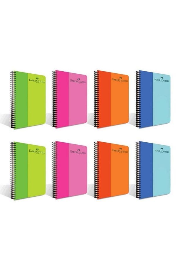 Spiralli Plastik Kapak Bicolor 100 Yaprak 8'li Defter Seti(4Adet Çizgili-4Adet Kareli) - 2
