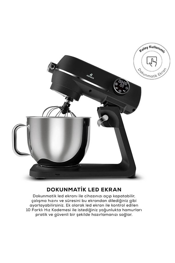 Multichef Artisan Digital Ekran 7 Litre Döküm Stand Mikser Siyah 1800w - 1
