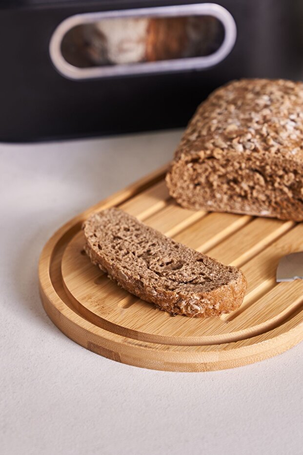 ستريم 2 في 1 صندوق خبز/لوح تقطيع أسود - 2