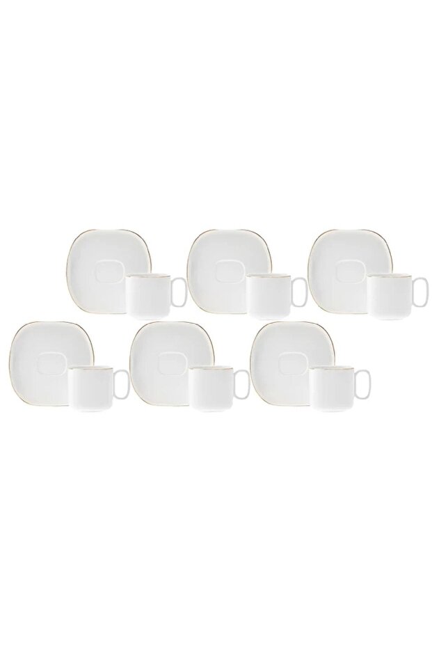 Porcelánová sada šálků na kávu Plato pro 6 osob 90 ml - 4