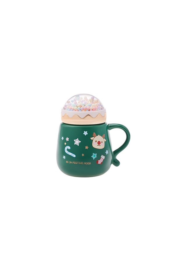 New Year Yılbaşı Bubble Yeşil Kupa Mug 430 ml - 1