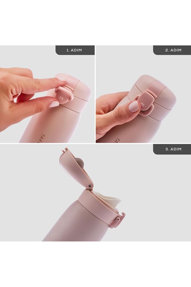 Skyfall Çelik Sızdırmaz Termos 350 ml Pembe - 3