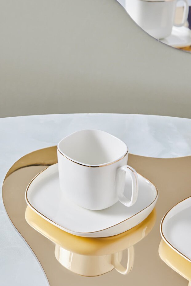 Porcelánová sada šálků na kávu Plato pro 6 osob 90 ml - 3