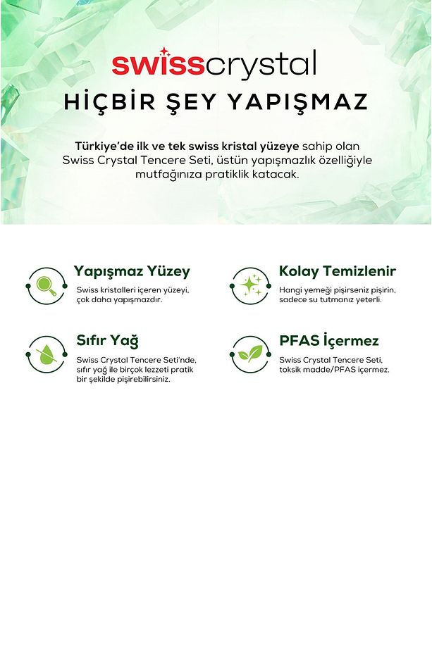 X Refika Birgül Swiss Crystal 15 Parça Tencere ve Tava  Seti Creamy - 5