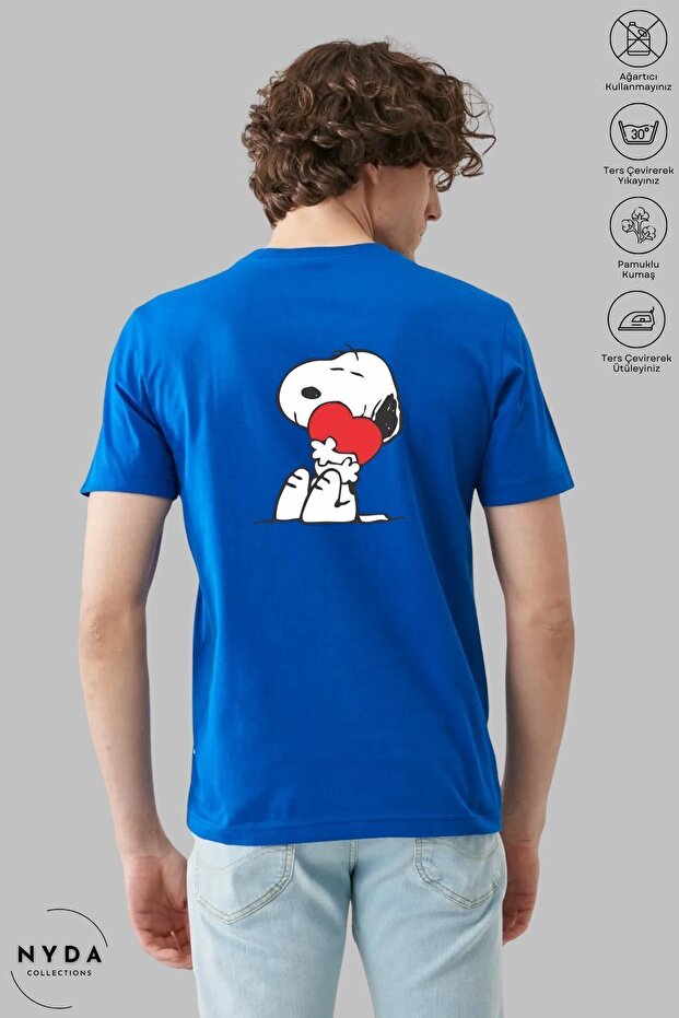 Unisex Crew Neck Snoopy Printed Cotton Oversize Short Sleeve T-Shirt