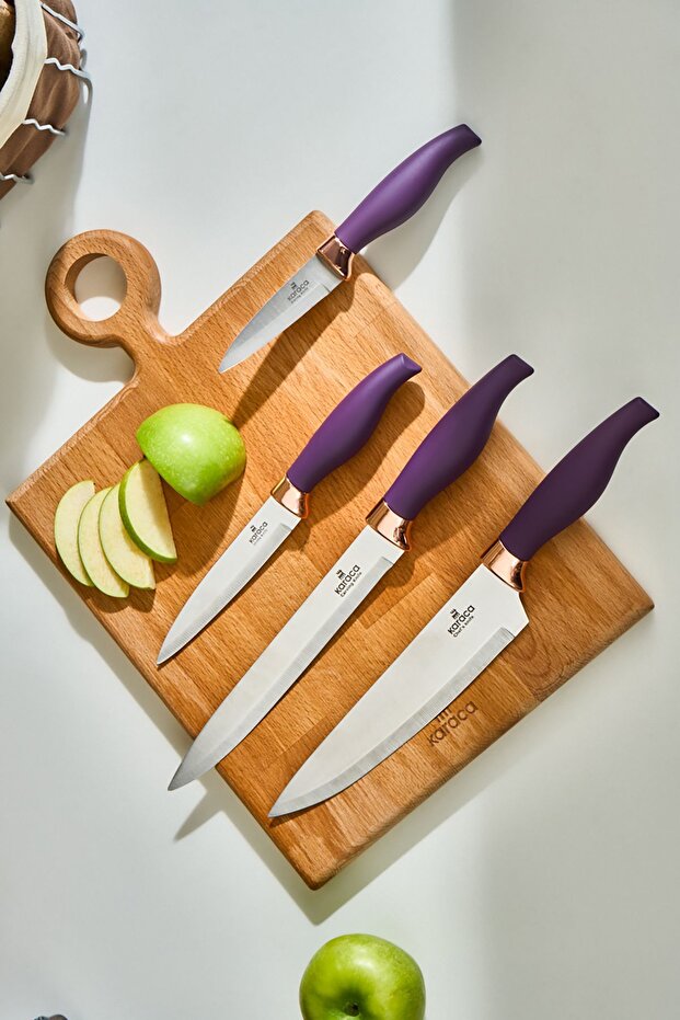 Mary 4 Parça Bıçak Seti Mor - 1