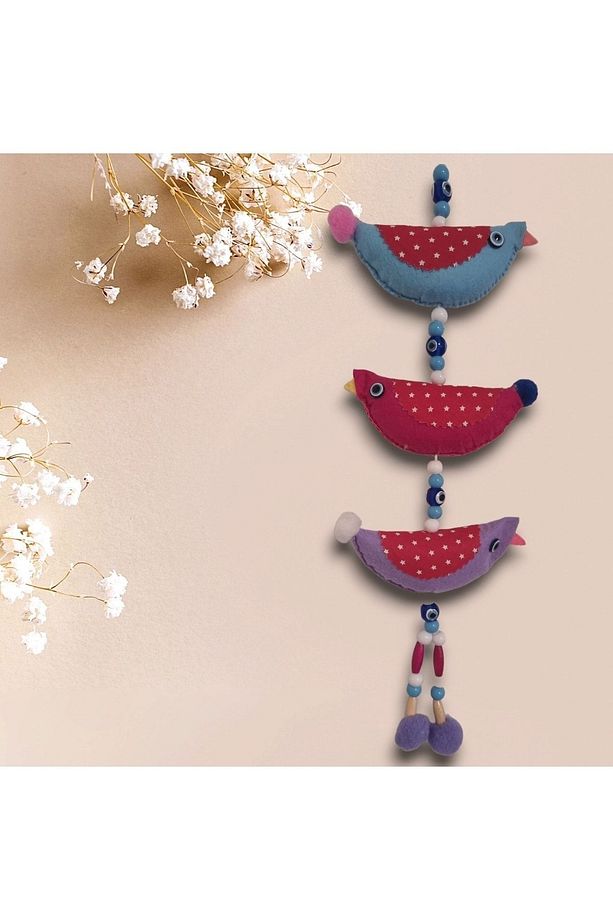 El Yapımı Kuş Temalı Kapı Süsü Keçeden Kapı Süsü - 2