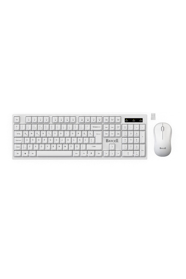 Kablosuz Klavye Mouse Seti Türkçe Q Klavye Sessiz Usb’li Klavye Fare Set Beyaz - 1
