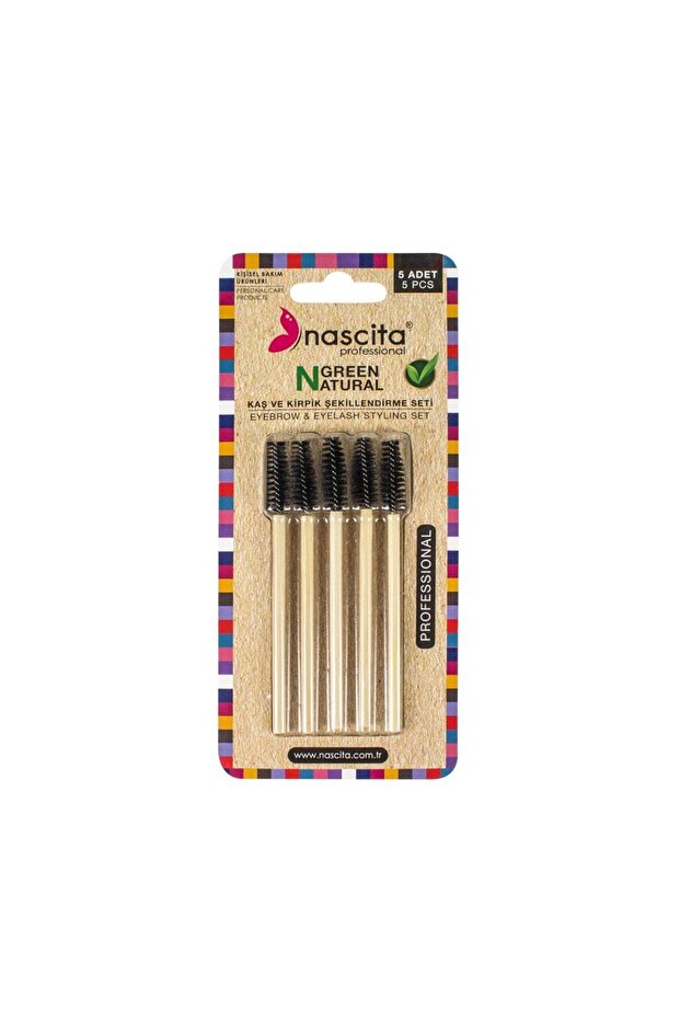 Green Natural Bamboo Mascara Brush Set - 08