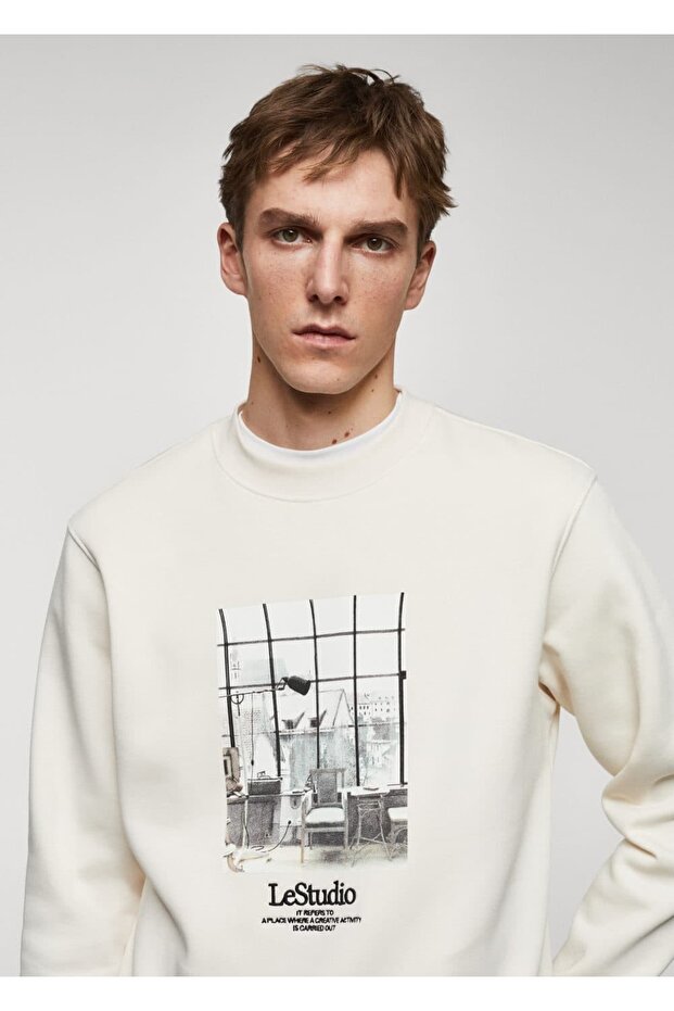 Resim baskılı sweatshirt - 6