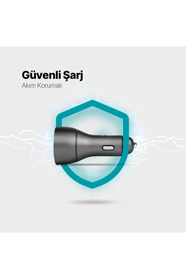 Süper Hızlı 130w 1xusb Ve 2x Pd Type-c Araç Şarj Cihazı, 12/24v Çakmaklık Girişli Akım Ve Isı K - 4