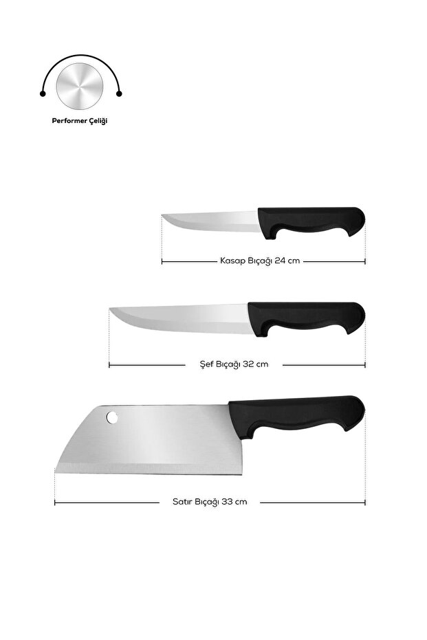 Stamina 3 Parça Profesyonel Bıçak Seti - 2
