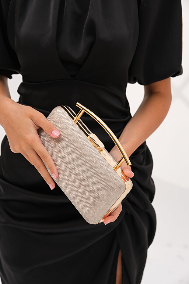 Gold Women's Laser Handle Evening Dress Evening Bag