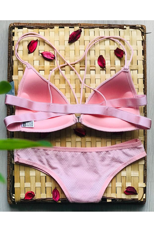 Önden Açmalı Arkası Çapraz İp Sütyen Takımı. - 5