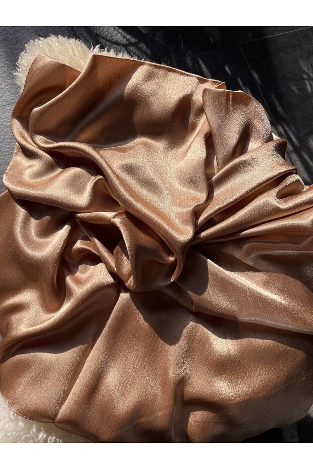 Shiny Satin Janjan Hijab Evening Dress Shawl