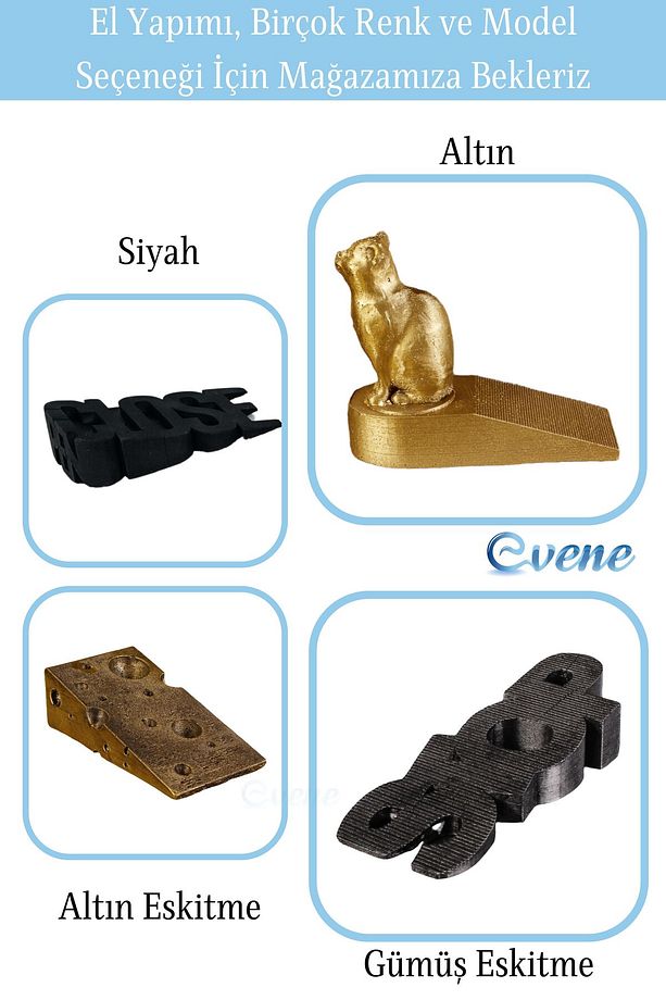 Kapı Stoperi Altın Eskitme Renk Dekoratif Kapı Tutucu Durdurucu Model 7 - 8