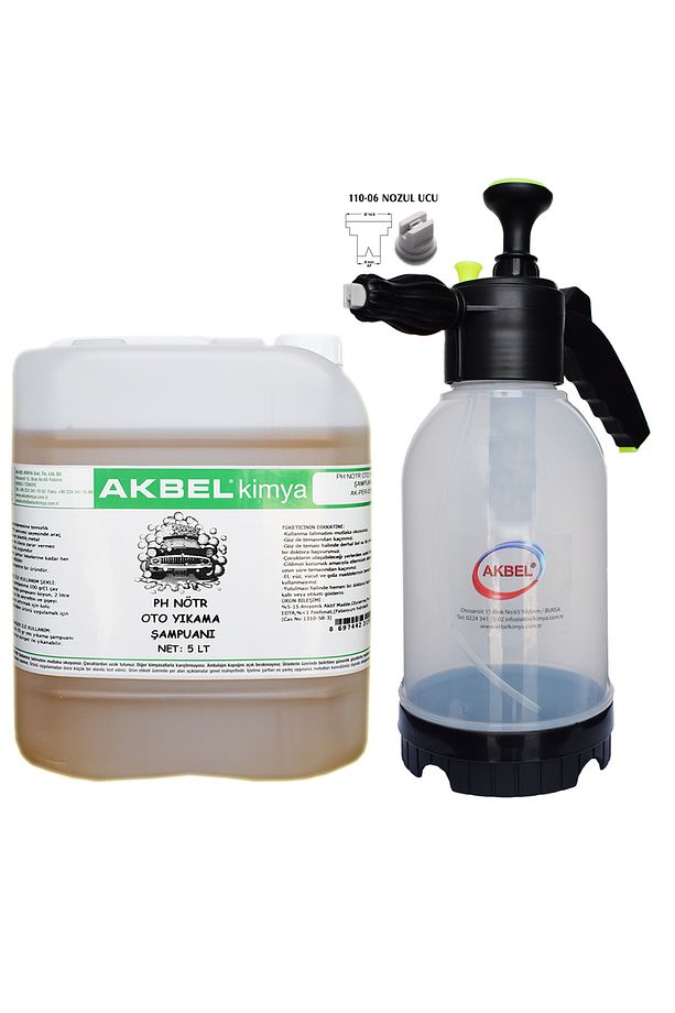 Köpük Yapan Basınçlı Pompa 2 Lt Ph Nötr Oto Şampuanı 5 Lt - 1
