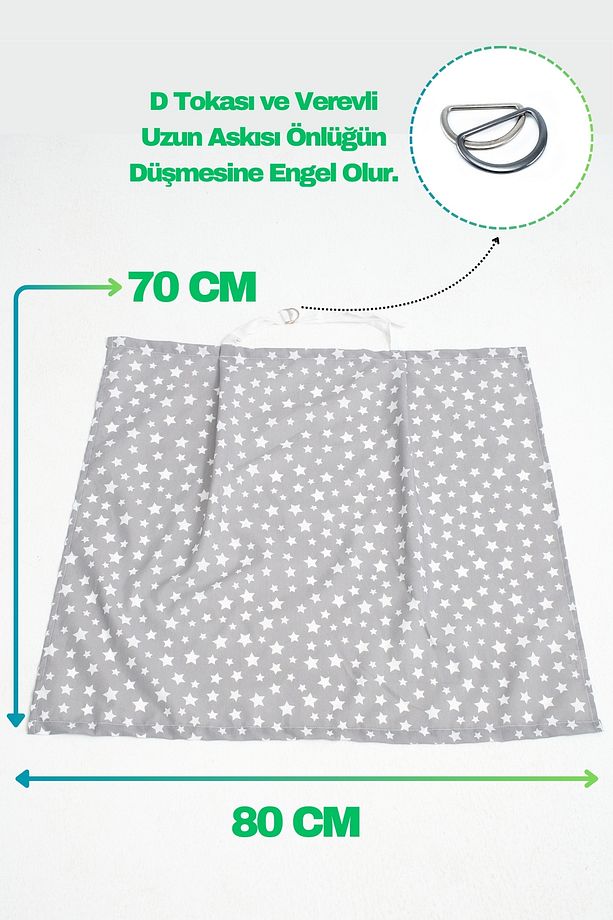 Bebek Emzirme Örtüsü, Ayarlanabilir Anne Emzirme Önlüğü, Puset Örtüsü, Pamuklu Ranforce Kumaş - 2