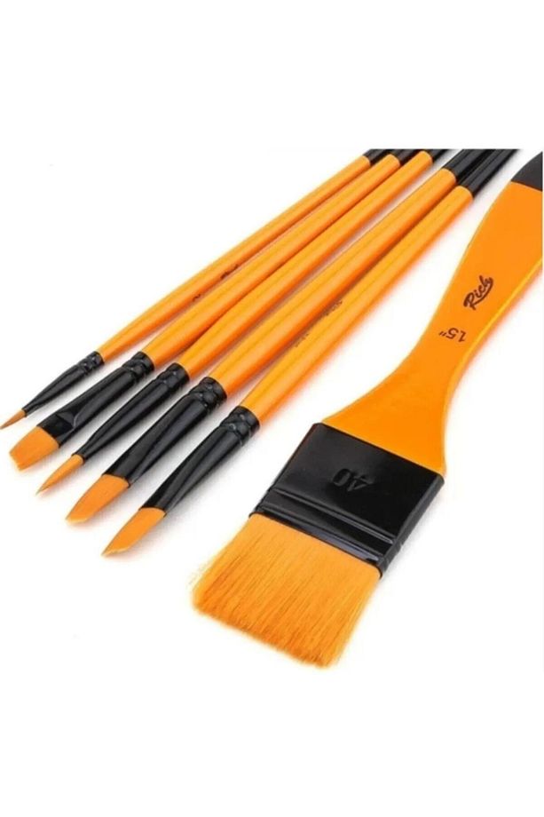 Set8 6 Lı Fırça Seti Resim Fırçası Akrilik Sulu Yağlı Guaj - 3