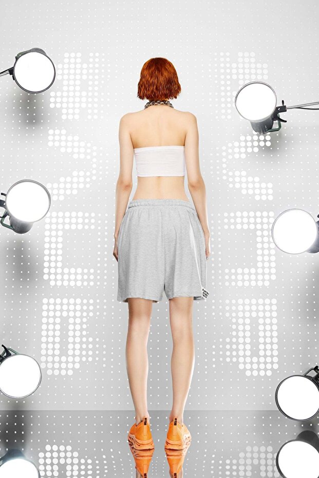 Gri Melanj Şort 15003 - 4