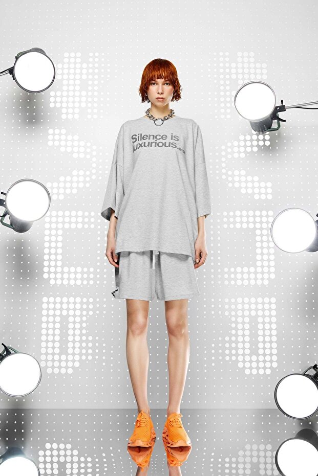 Gri Melanj Şort 15003 - 1