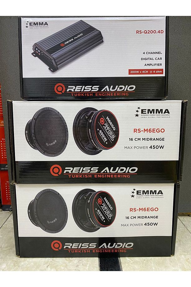 RS-M6EGO İKİ TAKIM 16CM  MİDRANGE 450WAT RS-Q200.4 4 KANALLI ANFİ  4X200RMS - 1