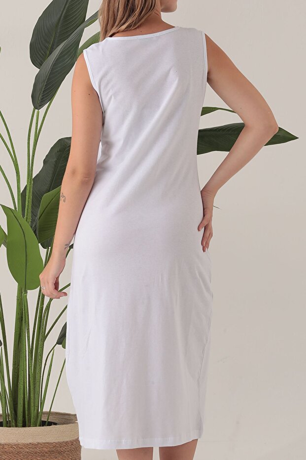 Rochie lungă albă de damă - 8