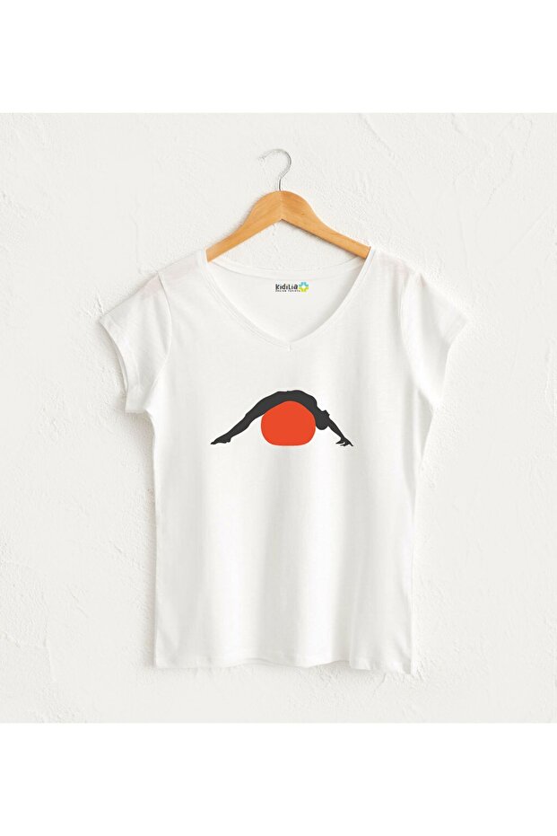 Red Pilates Ball Design T-Shirt