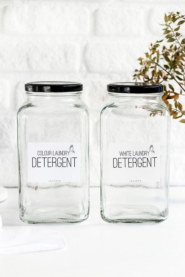 2 Adet Deterjan Kutusu Kavanozu 3 Litre (renkli Ve Beyaz Çamaşır) - 1