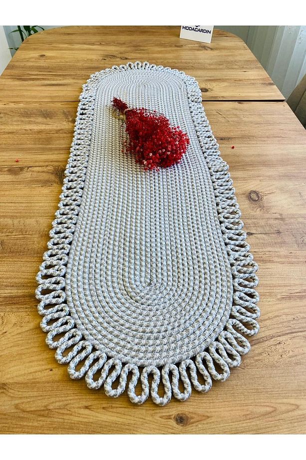 Jüt, Hasır, Dekoratif Masa Örtüsü, Runner 35x100 CM, Amerikan Servis, Sehpa Örtüsü, Bohem Tarzı - 1