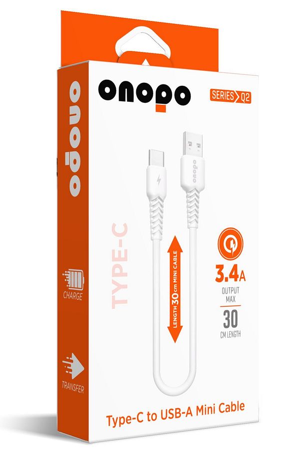 Android Xiaomi Uyumlu Kısa Kablo Type-c To Usb Mini Kablo 3.4a Hızlı Şarj Ve Data Kablosu 30cm- Q2 - 4