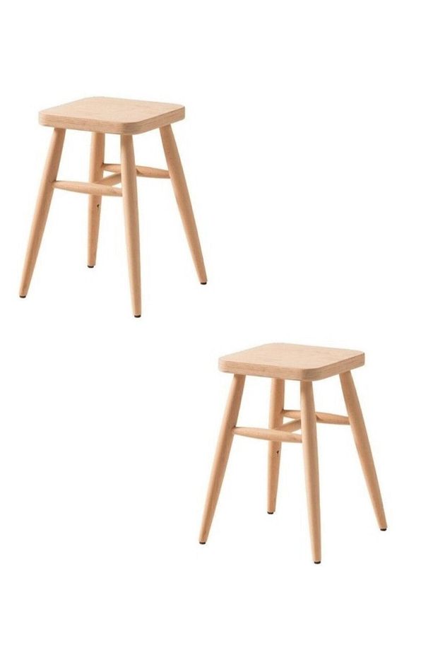 Ahşap Tabure Ham Kare 36*36*45 Cm 2 Adet - 1