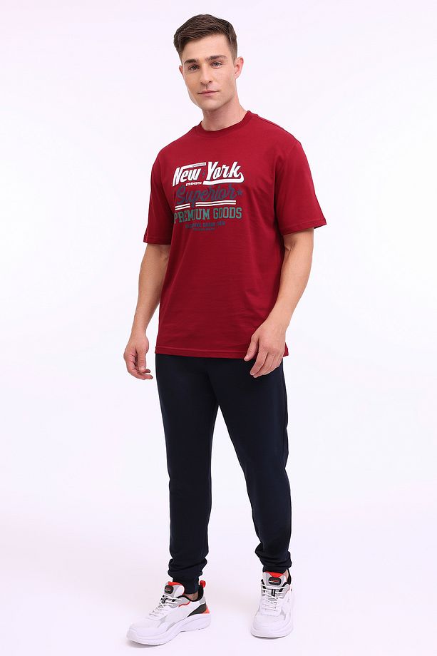 ML MIKE 11CTY107 4PR Bordo Erkek Kısa Kol T-Shirt - 3
