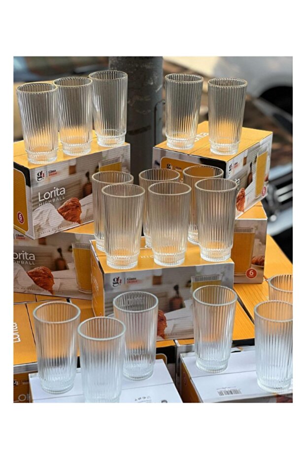 Lorita Highball - 6 Soft Drinks Water Glasses
