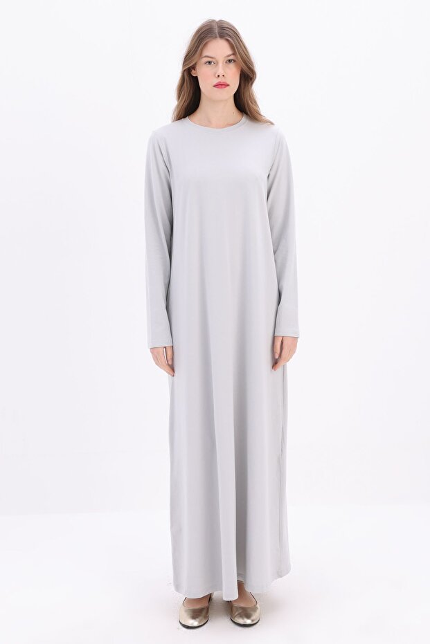 Rochie interioară gri cu mânecă lungă - 2