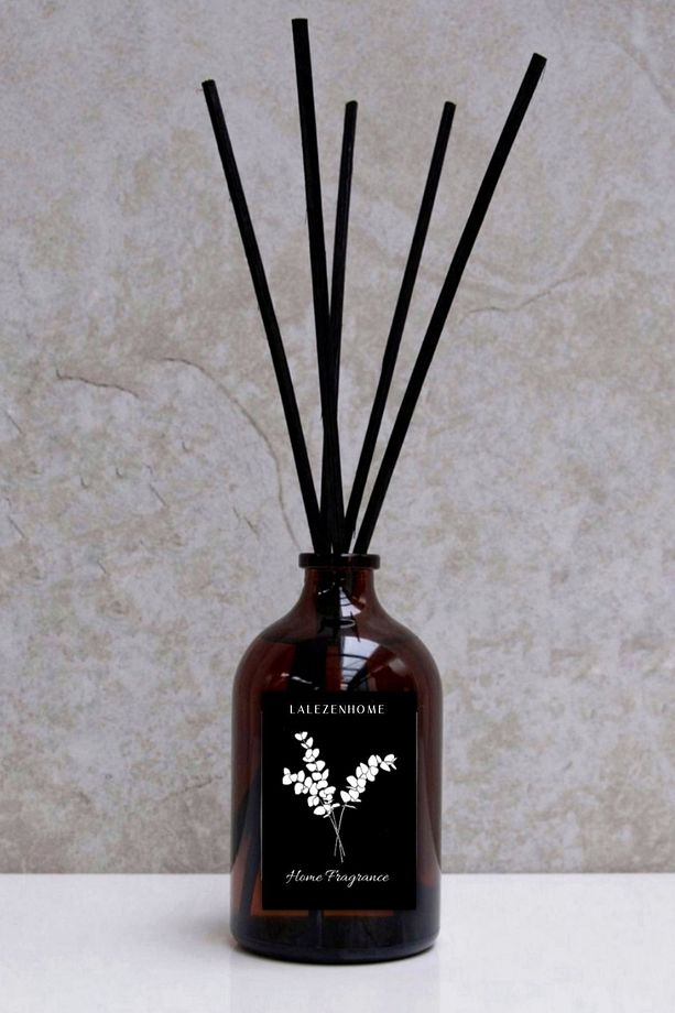 Vanilya Kokusu Bambu Çubuklu Amber Cam Şişeli 100 Ml - 1