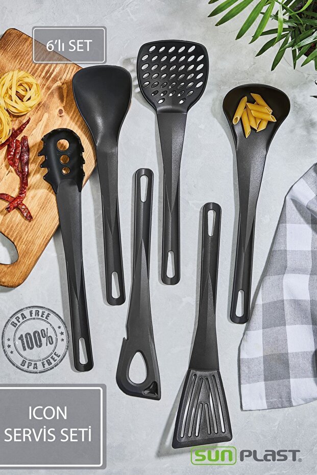 ICON Luxury Quality Anti-Scratch Non-Stick BPA Free Plastic ICON Series Service and Presentation Set - 6 Pieces