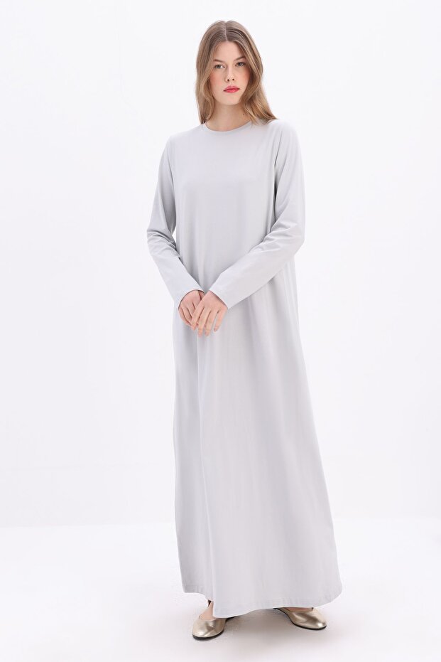 Rochie interioară gri cu mânecă lungă - 1