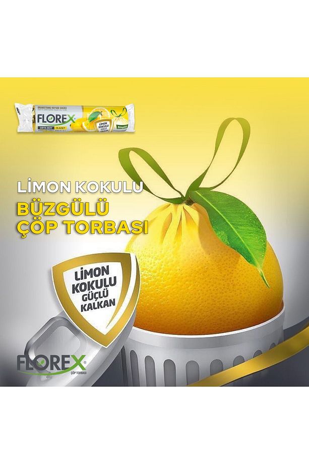 Büzgülü Limon Kokulu Orta Boy Çöp Poşeti X 5 Rulo - 3