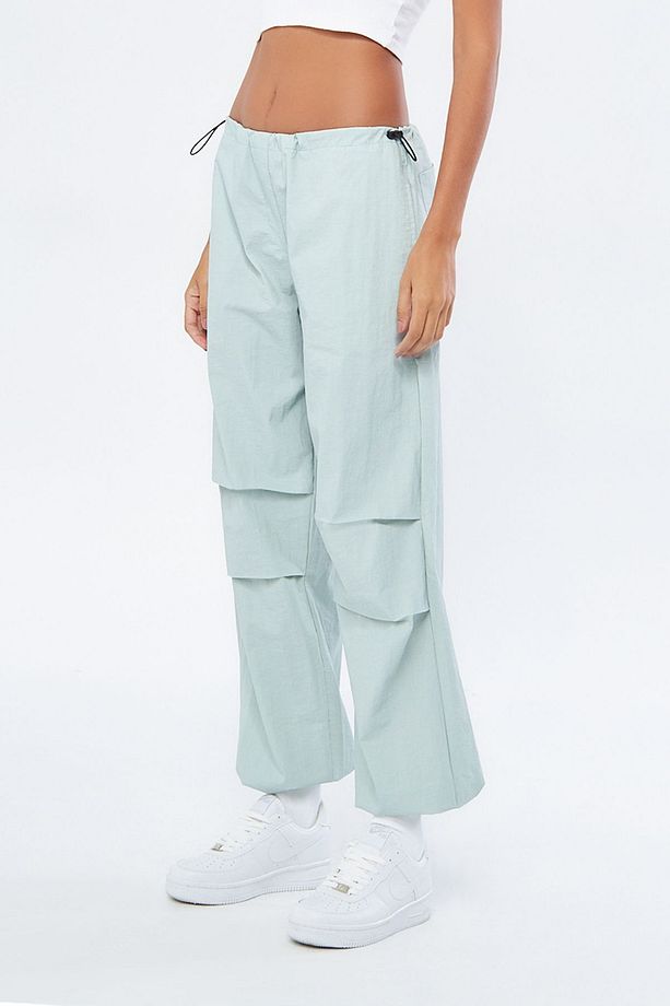 Kadın Paraşüt Pantalon, Bol Kesim, Beli ve Paçası Ayarlanabilir Lastikli, Su Geçirmez Kumaş - 5